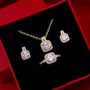 Necklace + Earrings + Ring Jewelry Set