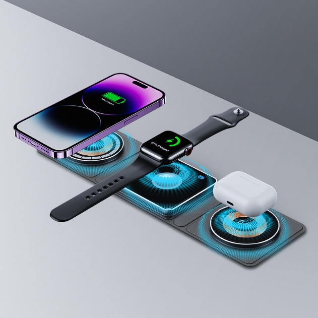 3 IN 1 Magnetic Folding Wireless Phone Charger Station - Image 9