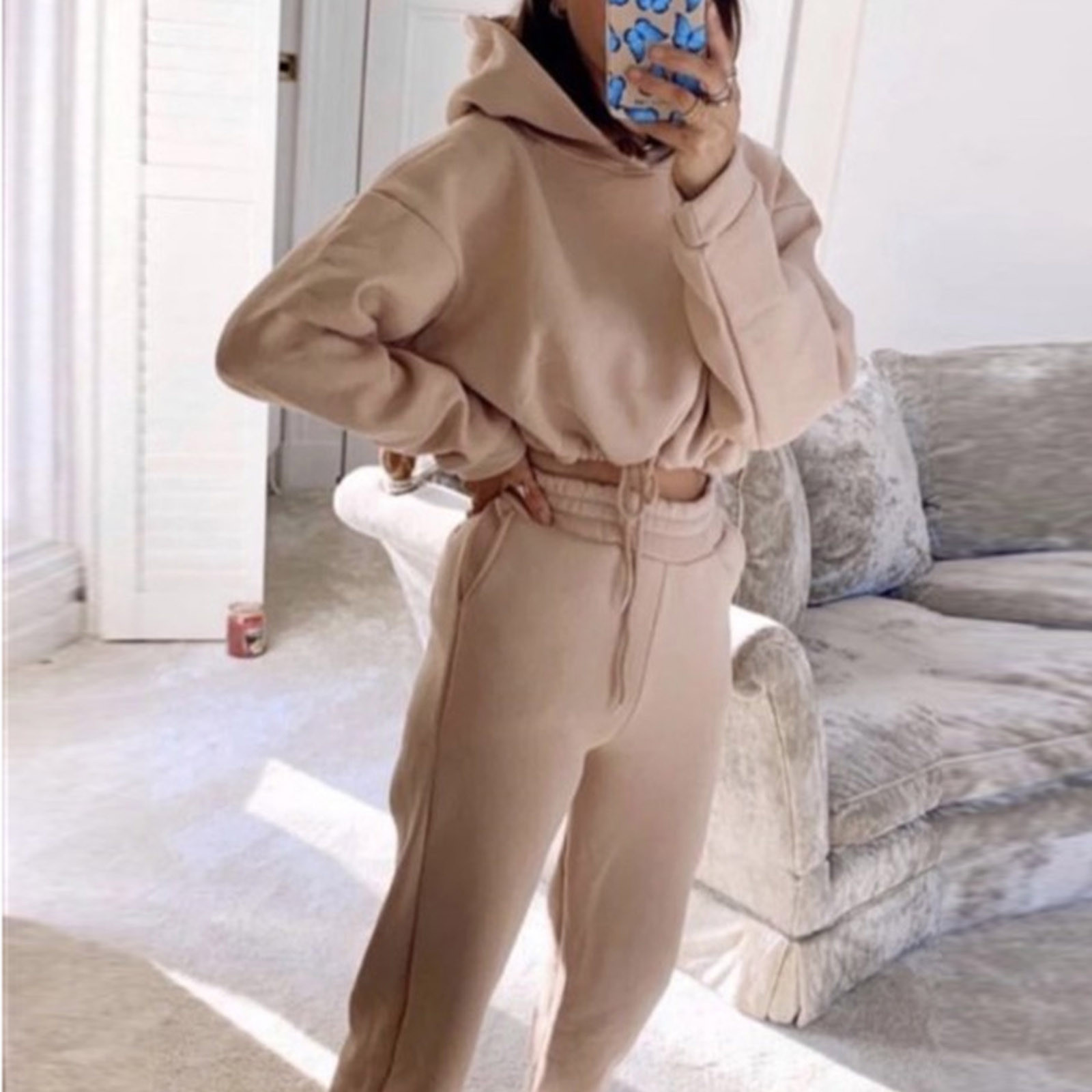 2 Piece Sexy Long Sleeve Sweatsuits Tracksuits For women - Image 7