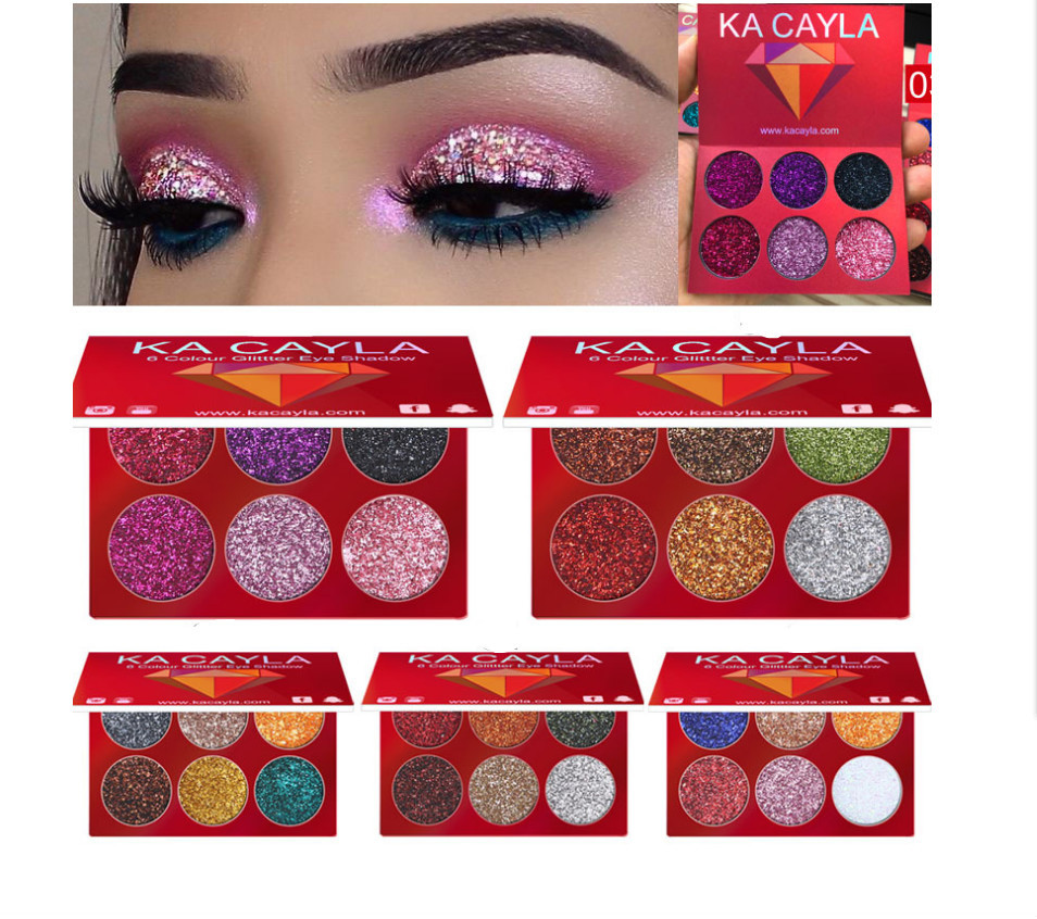 6-color Diamond Sequins Eye Shadow Tray