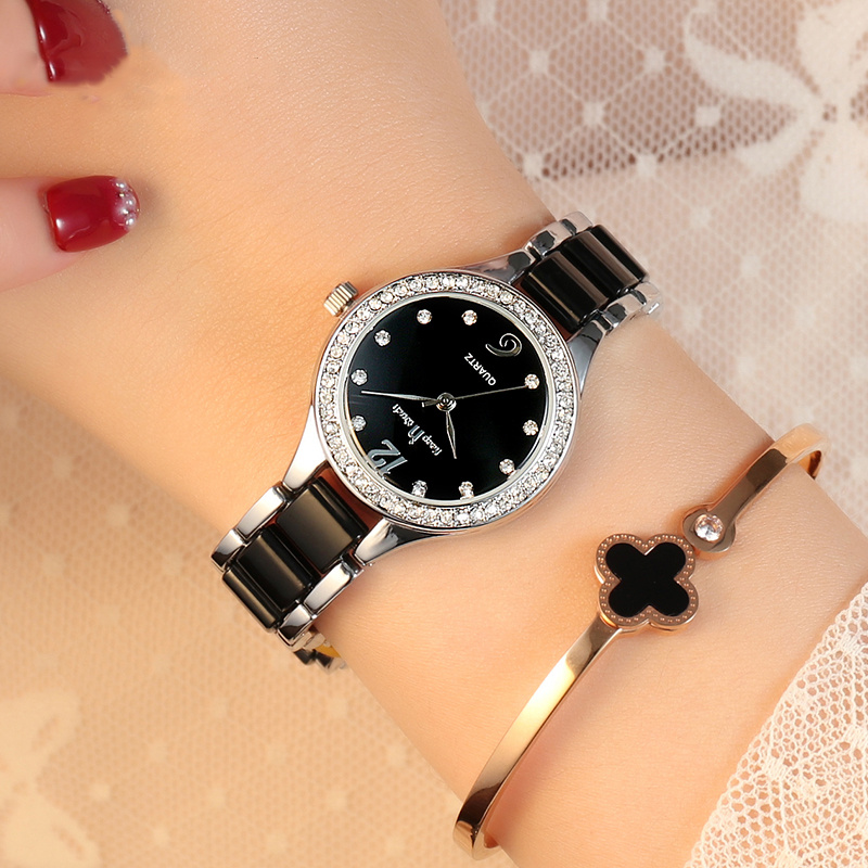 Luxury Silver Quartz Female Wrist Watch