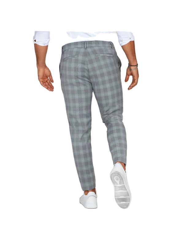 Plaid Print Men's Casual Trousers - Image 7