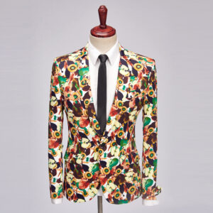 European And American Style Men's Printed Suit Jacket