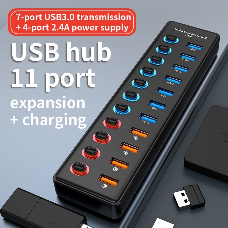 11-in-1 Laptop Docking Station With Splitter Cable