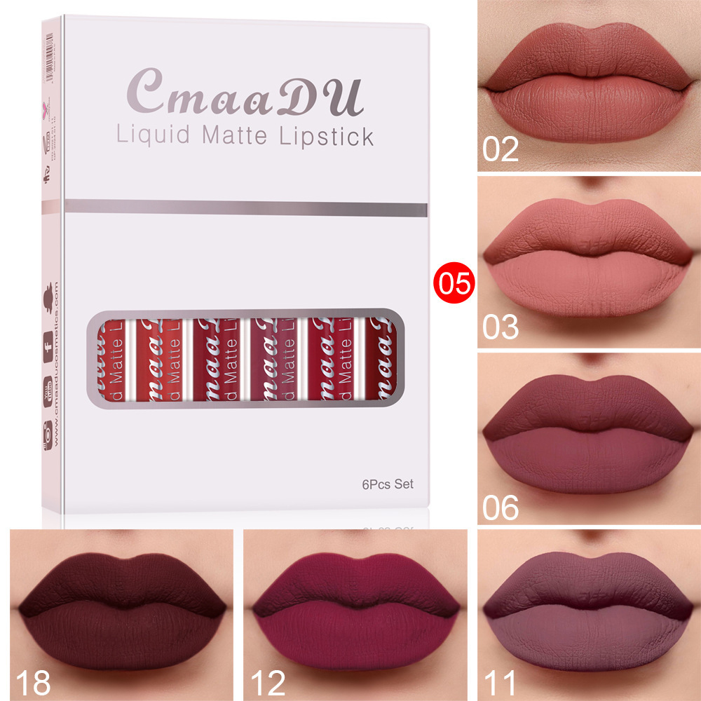6 Boxes Of Matte Non-stick Waterproof Lipstick - Image 4
