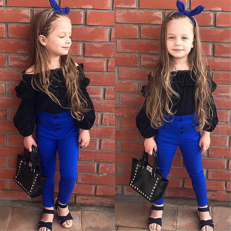 Girl's two-piece blouse and trousers
