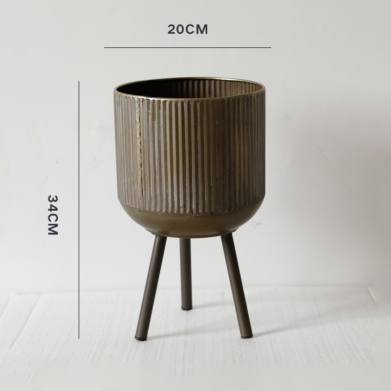American industrial style metal flowerpot with foot flower - Image 4