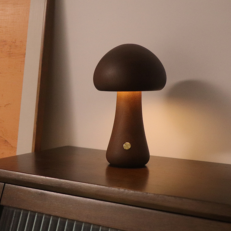 INS Wooden Mushroom LED Night Light - Image 10