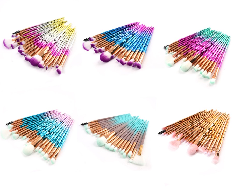 20pcs Diamond Handle Makeup Brushes