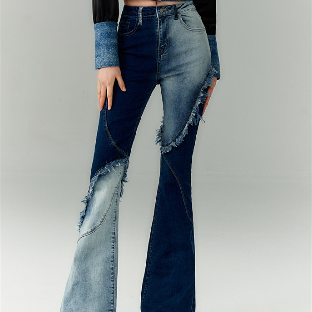 Denim Fabric High Waistline Jeans