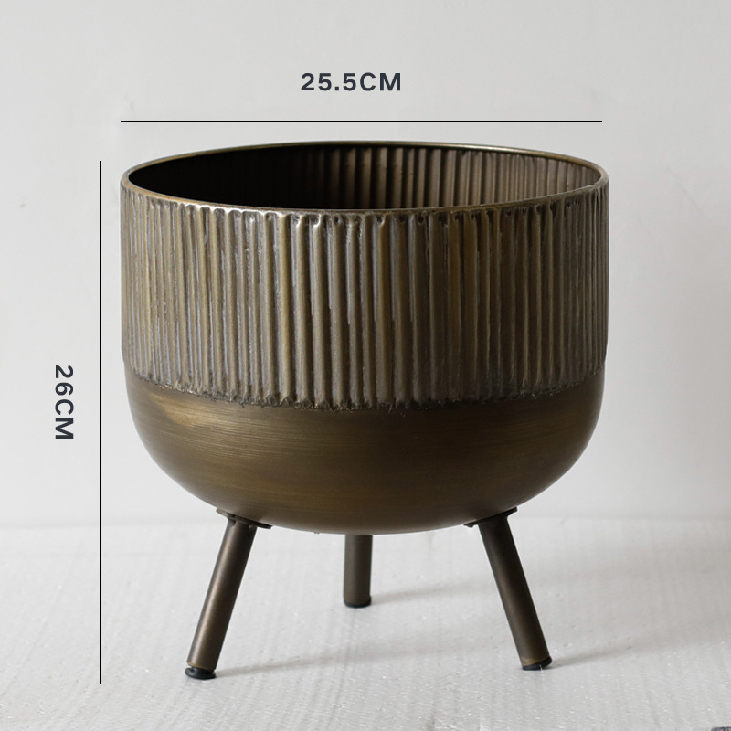 American industrial style metal flowerpot with foot flower - Image 5