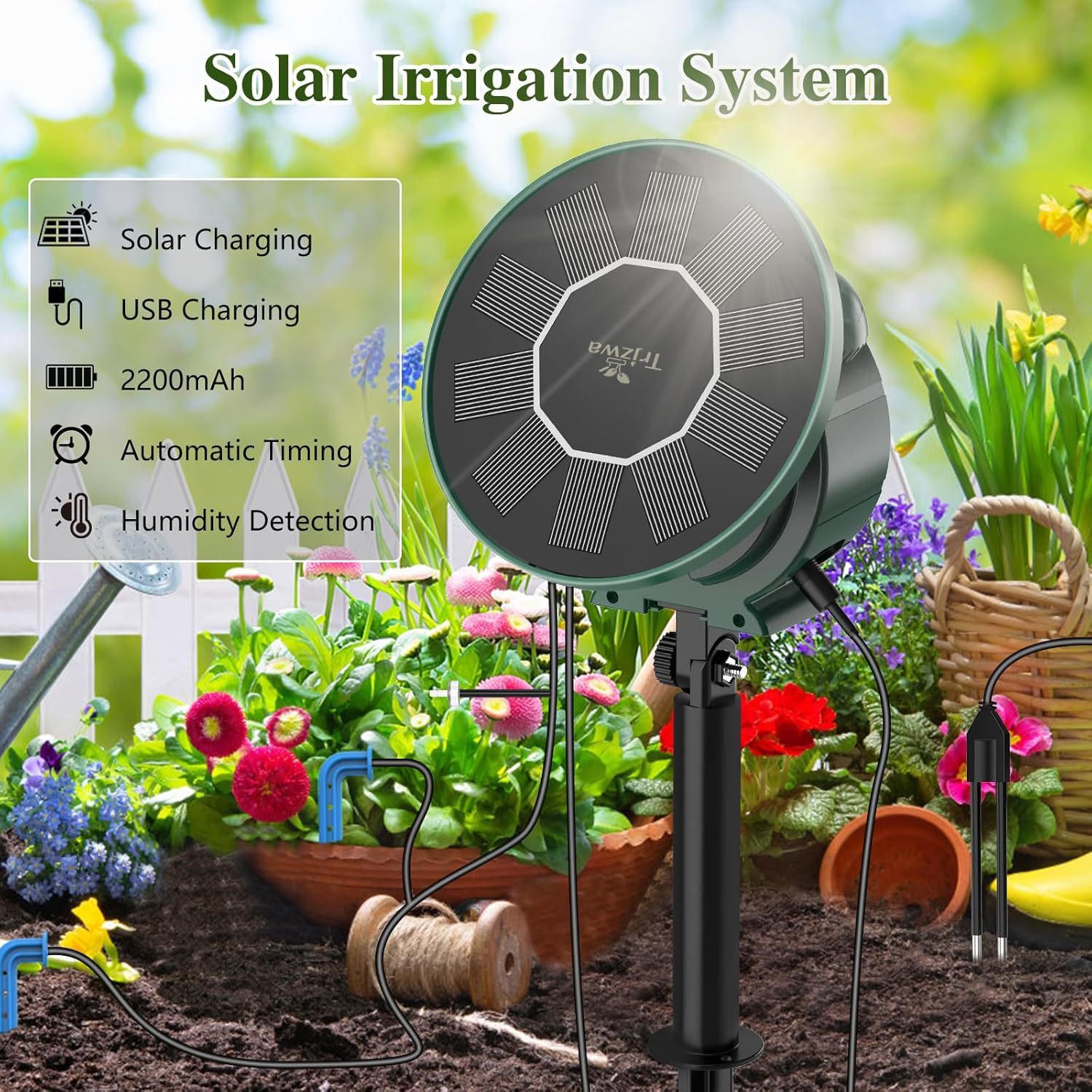 Solar-powered Irrigation Plant for Gardens.