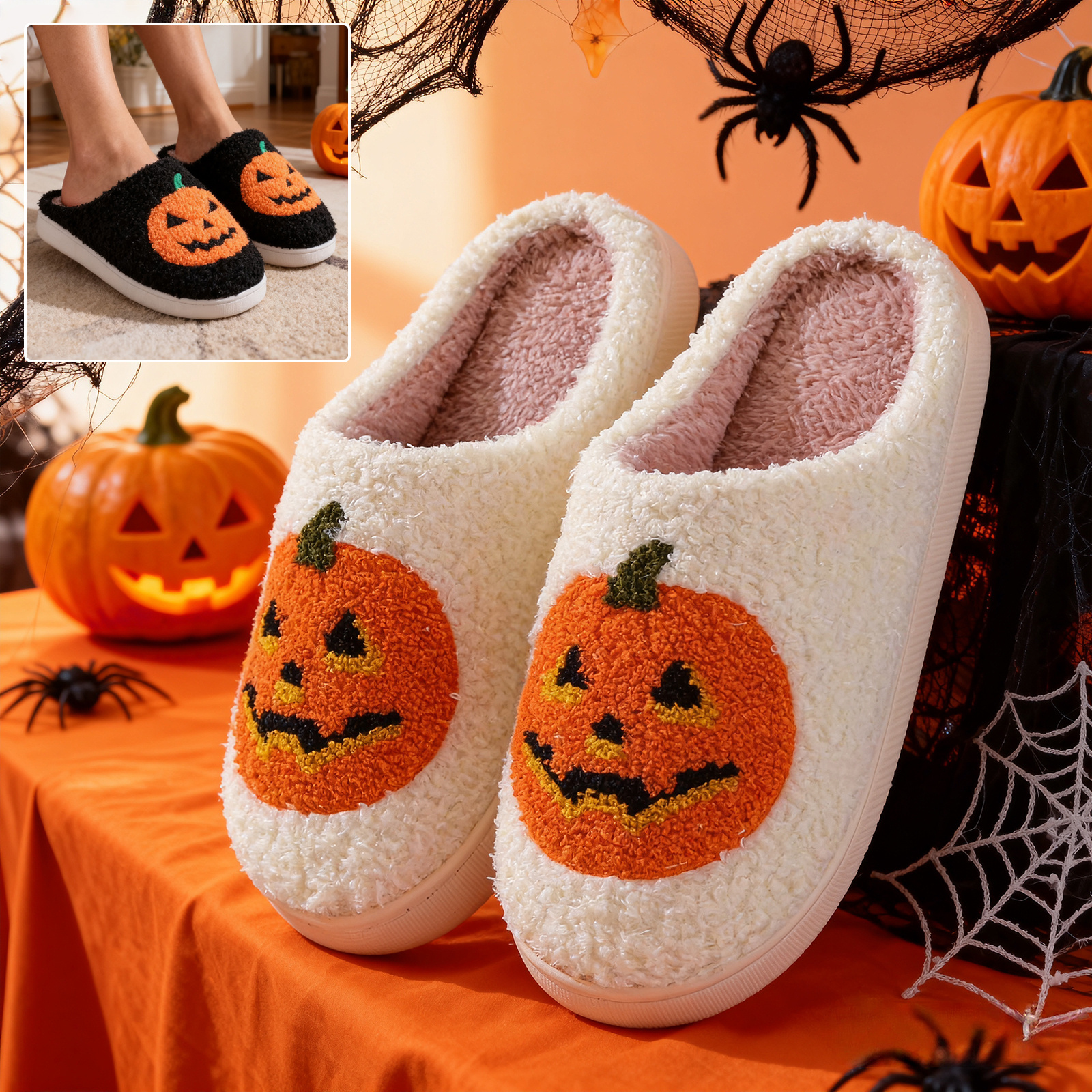 Indoor Slippers With Halloween Design