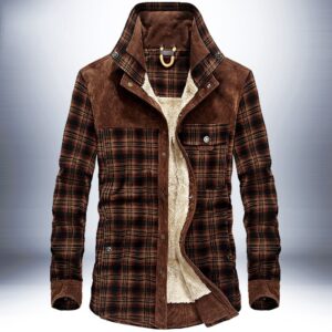 Pure Cotton Plaid Military Jacket