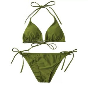 Womens French-style Knitted Ripped Sexy Bikini