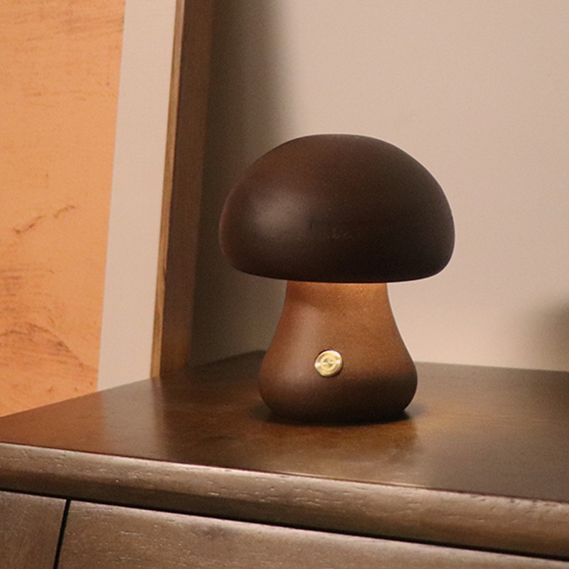INS Wooden Mushroom LED Night Light - Image 6