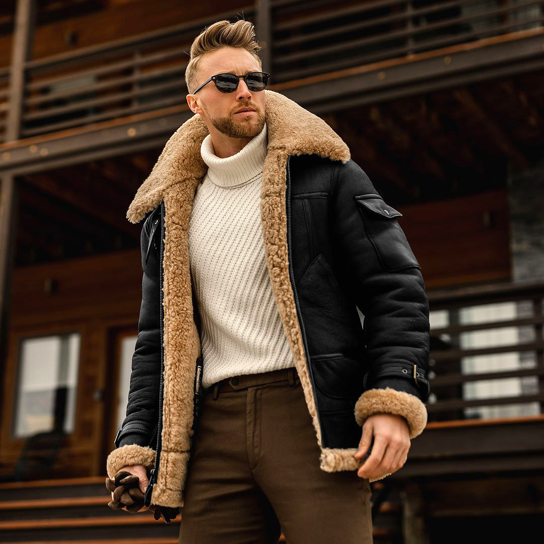 Winter Mens Military Fleece Warm Jackets With Fur Collar - Image 7