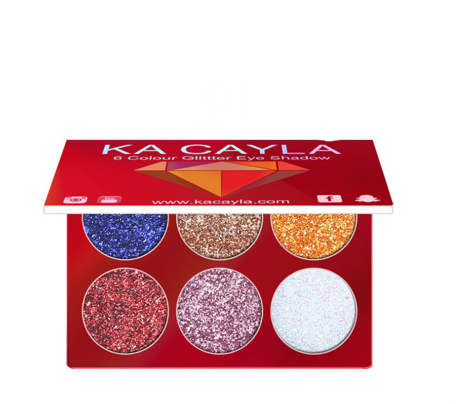 6-color Diamond Sequins Eye Shadow Tray - Image 6