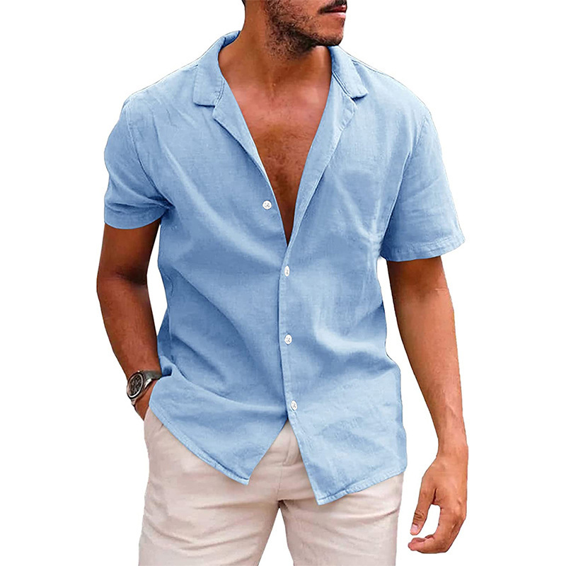 Men's Short Sleeve Summer Beach Shirt - Image 10