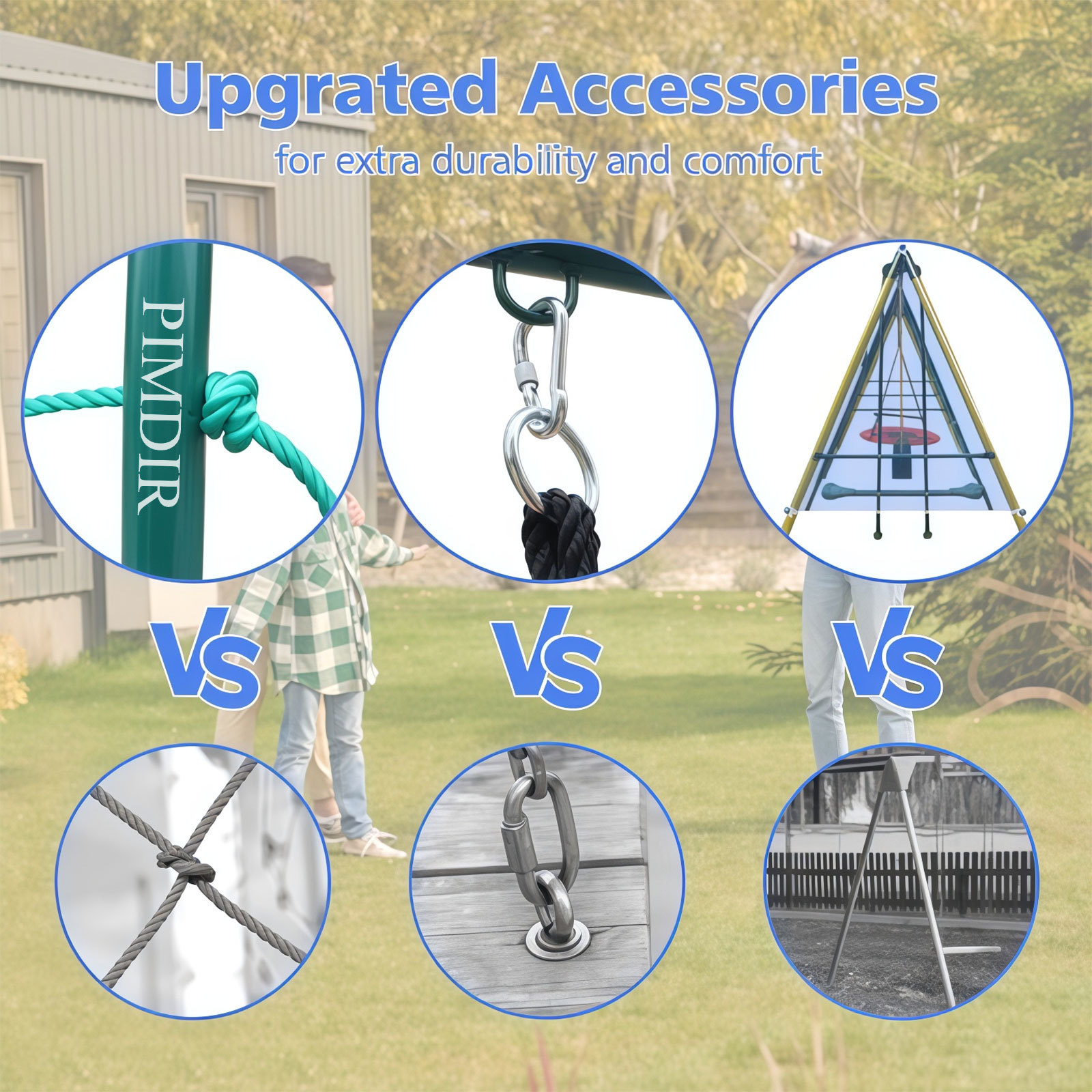PIMDIR Outdoor Metal Swing Set - Image 4