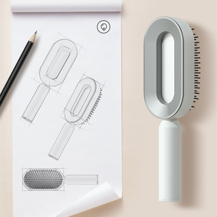 Self Cleaning & Scalp Massage Anti-Static Hairbrush - Image 6