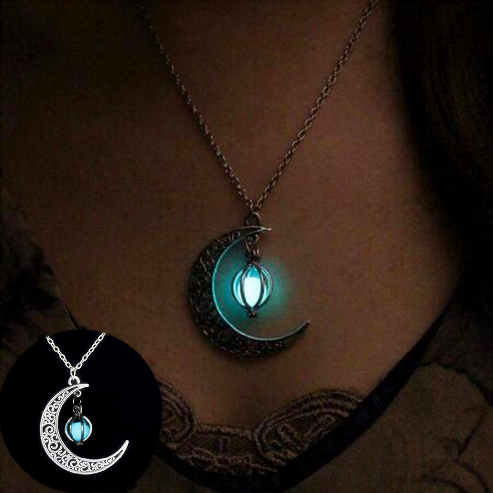 Natural Glowing Charm Stone Necklace .
