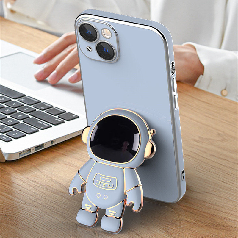 3D Astronaut Anti-Drop Electroplating iPhone Case