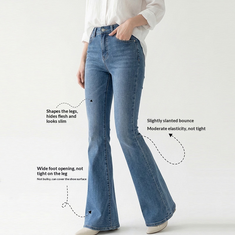 Denim Cotton Slim-fit Stylish Flared Pants - Image 6