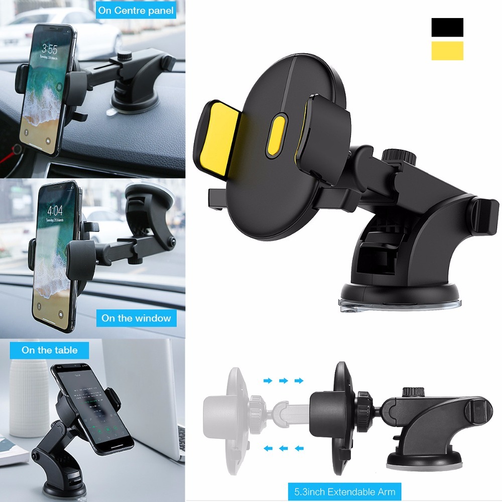 Telescopic Long Rod Car Phone Holder (Suction Cup Type)