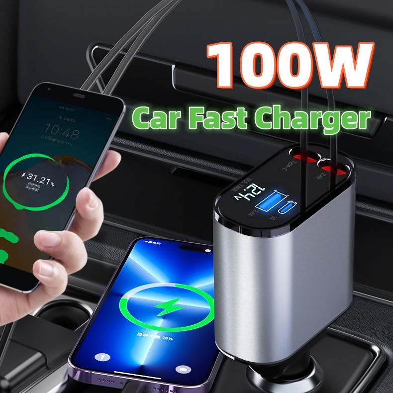Metal Car Charger 100W Super Fast Charger