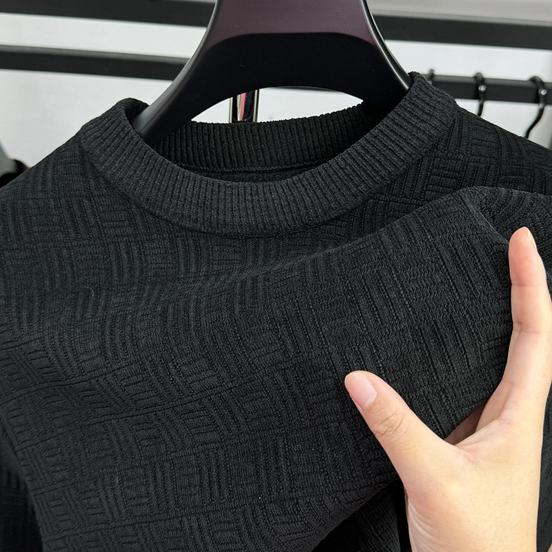Warm Leisure Round Neck Men's Top