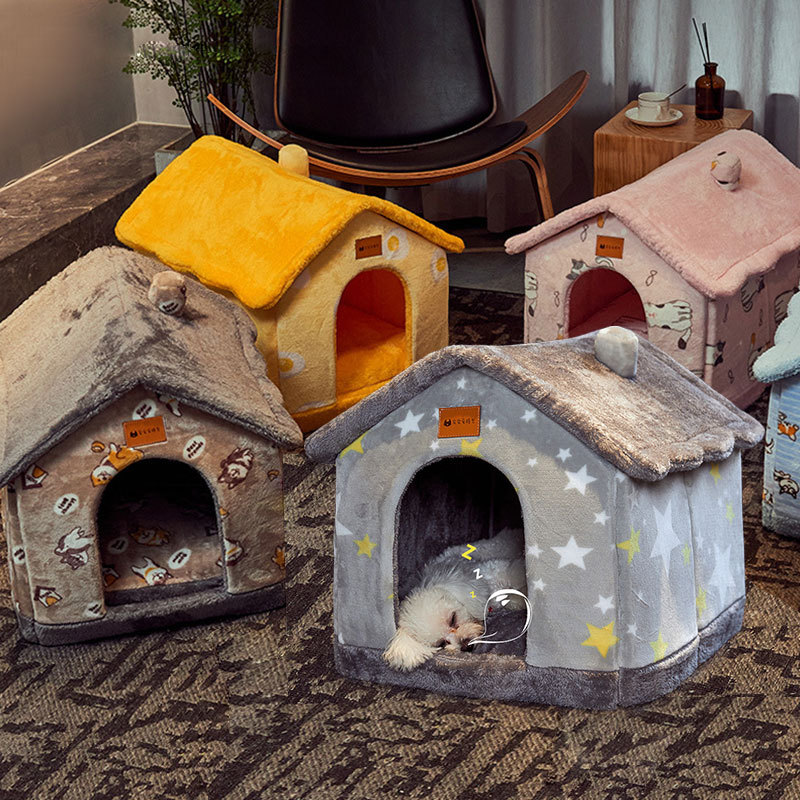 Enclosed & Foldable Cave Sofa Pets Bed