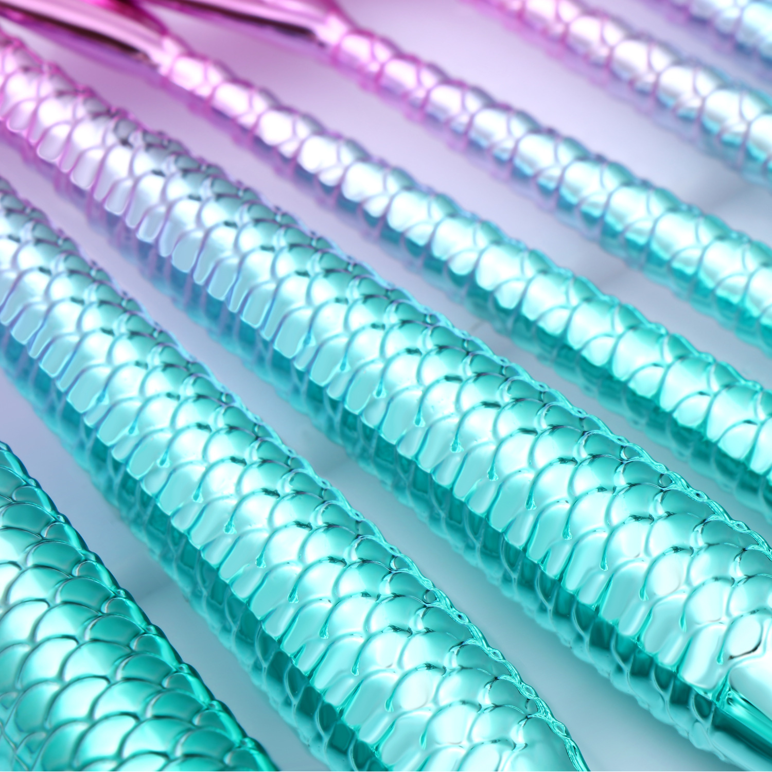 11pcs Makeup Brushes Kit Mermaid Design - Image 3
