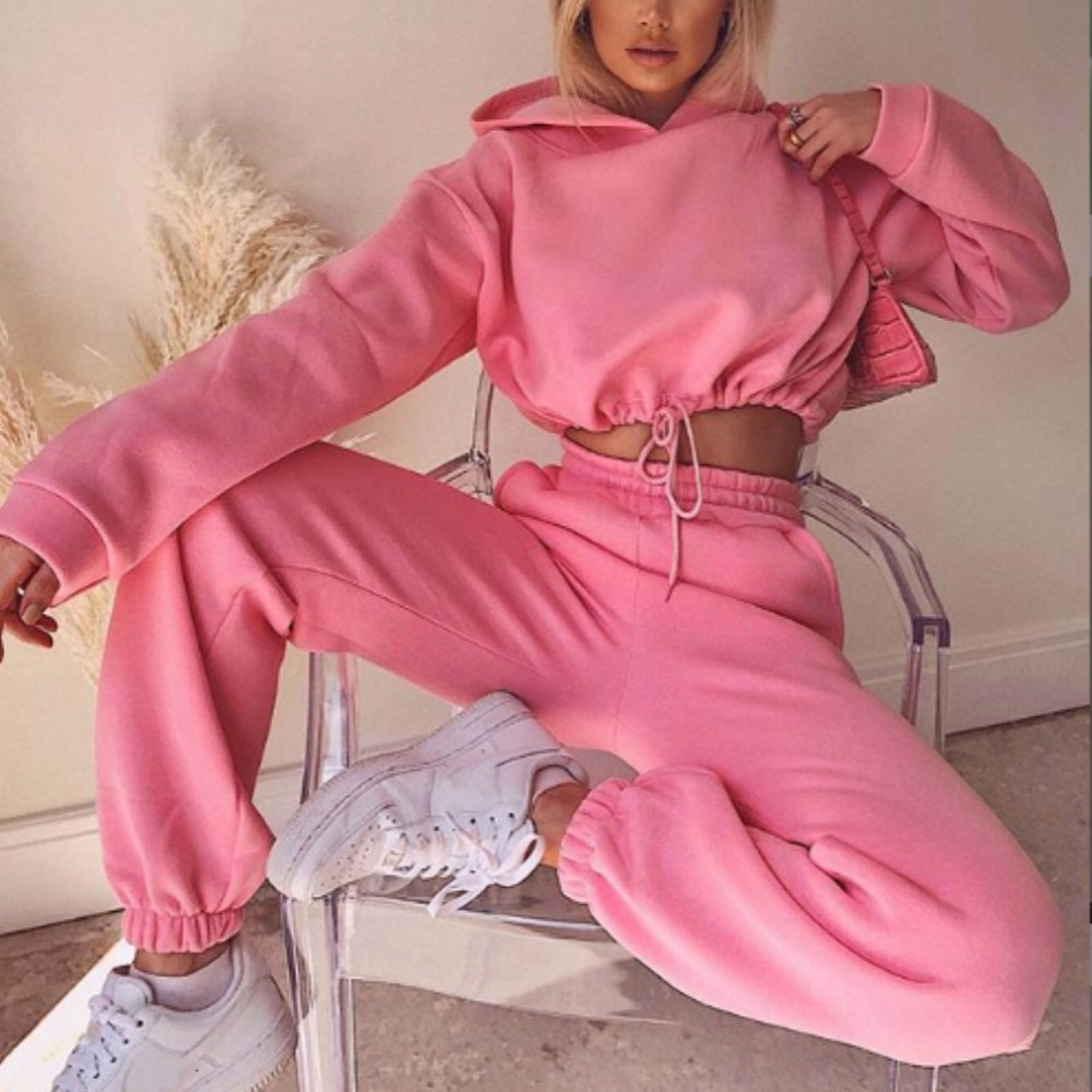 2 Piece Sexy Long Sleeve Sweatsuits Tracksuits For women