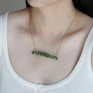 Hand-knitted Beaded Pendant Necklace