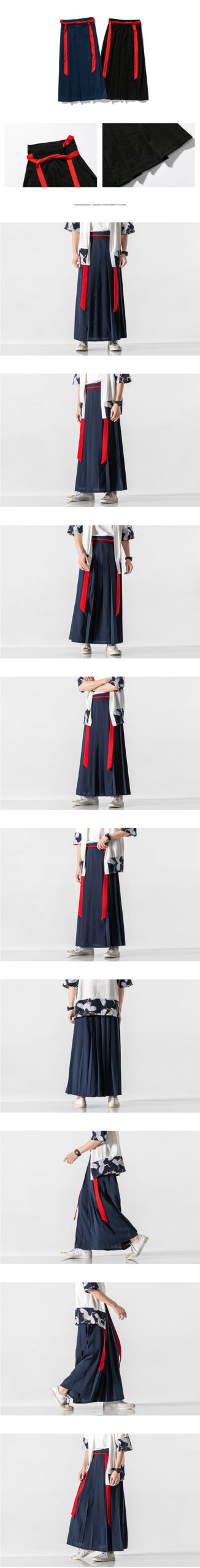 Chinese Style Sackcloth Horse Line Skirt - Image 9