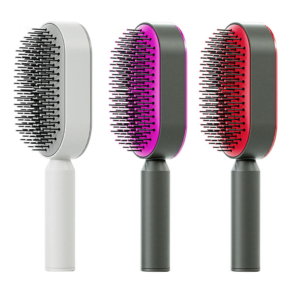 Self Cleaning & Scalp Massage Anti-Static Hairbrush - Image 4