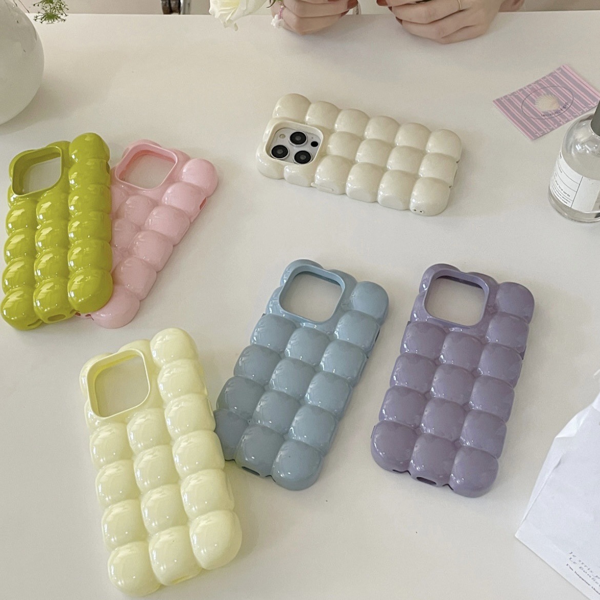 Solid Color Macarons Egg Waffle Phone Case - Image 7