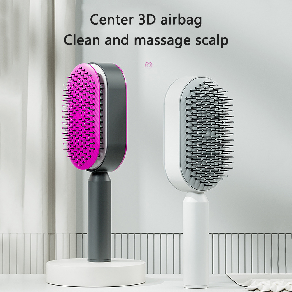 Self Cleaning & Scalp Massage Anti-Static Hairbrush - Image 5