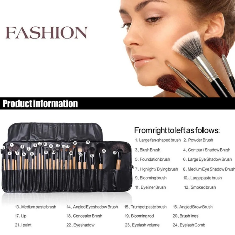 24 Pcs Professional Cosmetics Brush Sets . - Image 5
