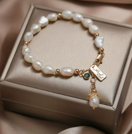 Natural Zircon Pearl Bracelet. - Image 5