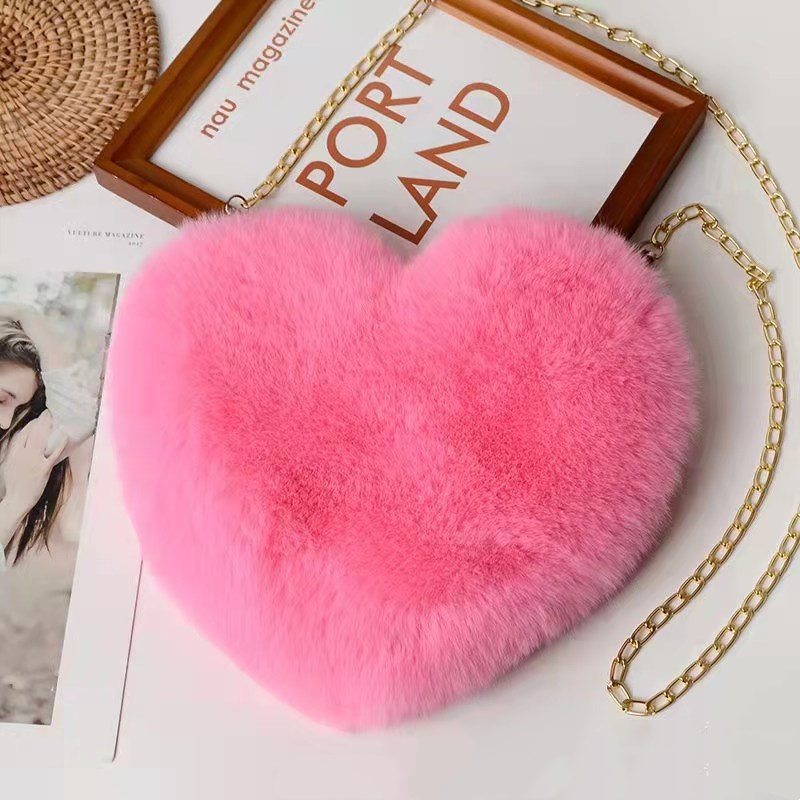 Plush Shoulder Love Bags For Women - Image 3