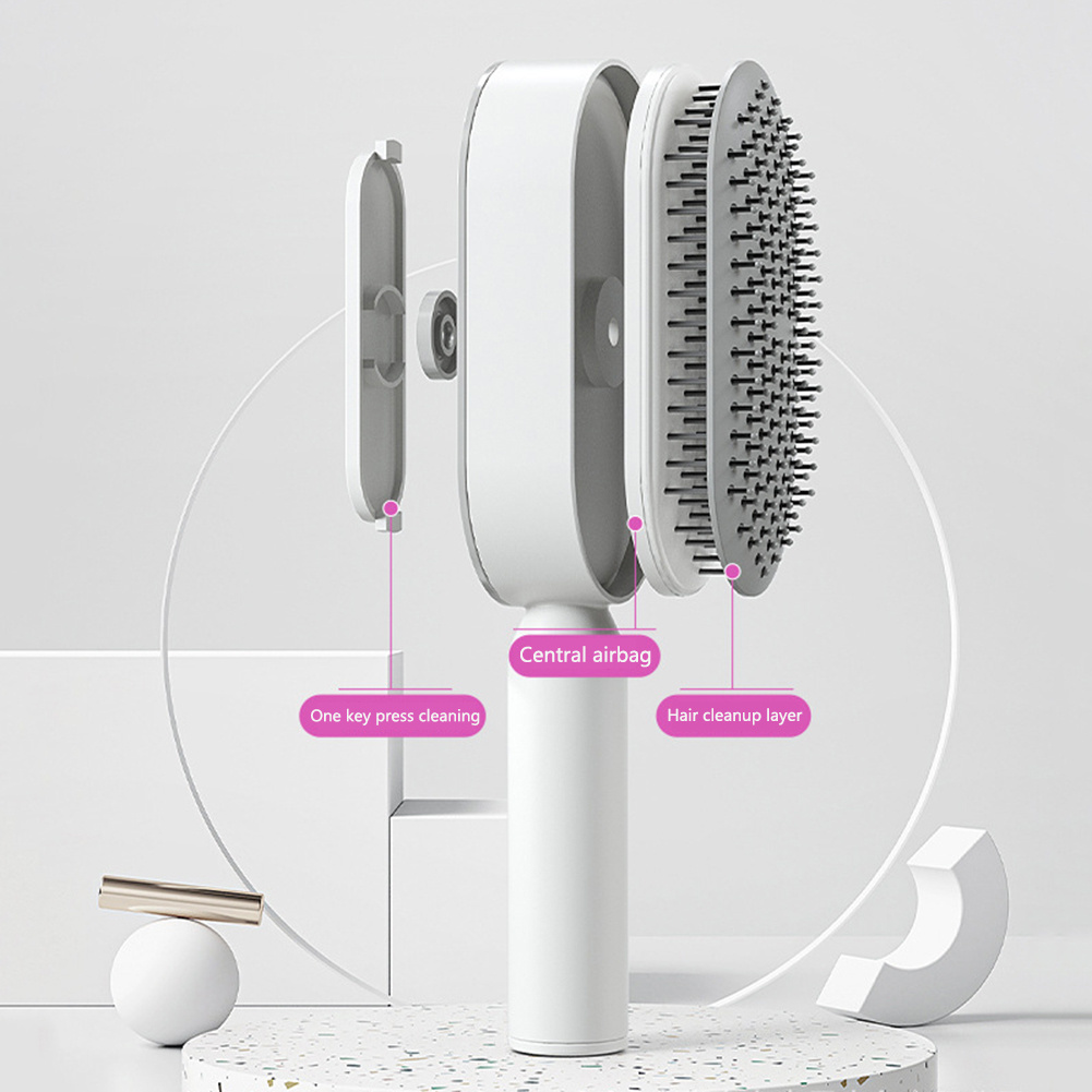 Self Cleaning & Scalp Massage Anti-Static Hairbrush - Image 8