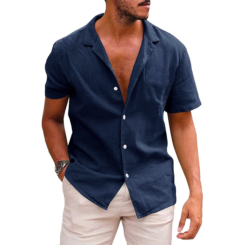 Men's Short Sleeve Summer Beach Shirt - Image 4