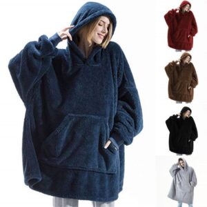 Comfortable Loose Double-Sided Hoodie Sweatshirt With Big Pocket.