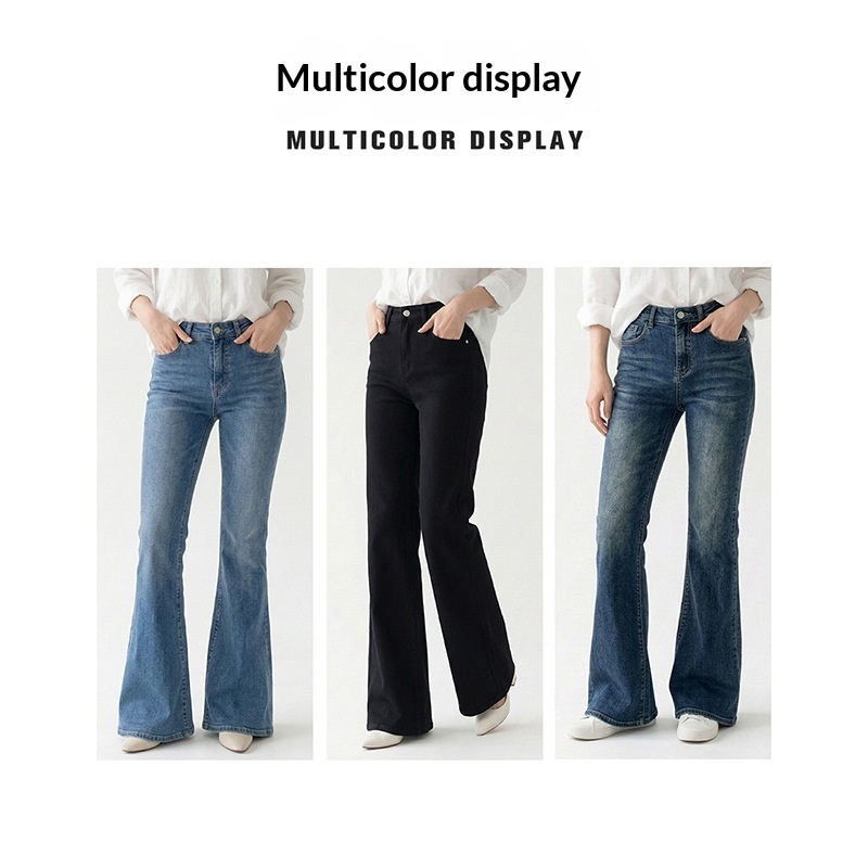 Denim Cotton Slim-fit Stylish Flared Pants - Image 7