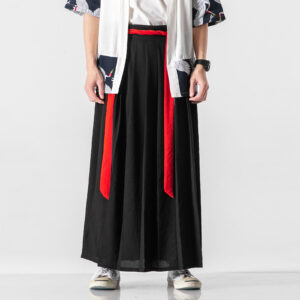 Chinese Style Sackcloth Horse Line Skirt