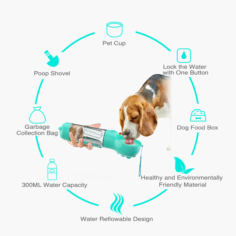 Pet Water Bottle Feeder With Garbage Bag Storage - Image 8