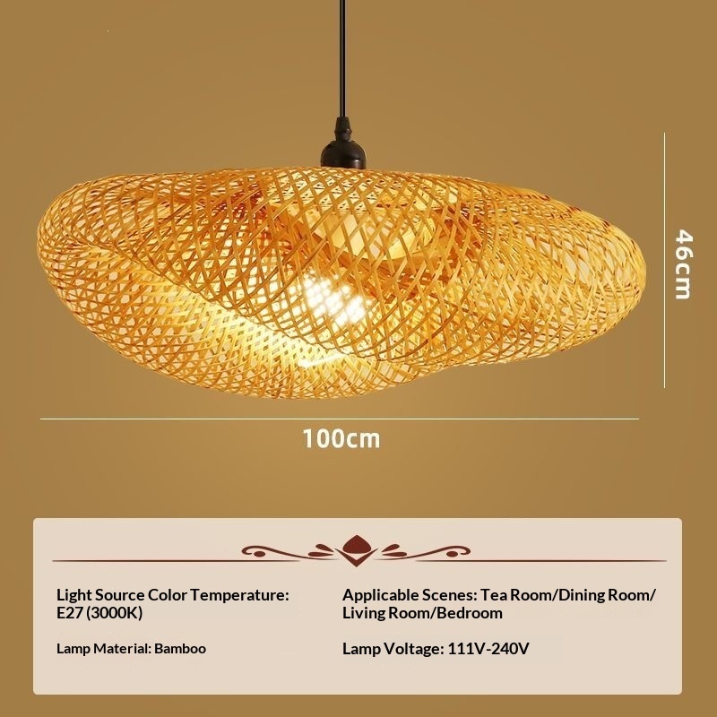 Bamboo-woven Pendant Lamp. - Image 7