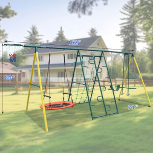 PIMDIR Outdoor Metal Swing Set